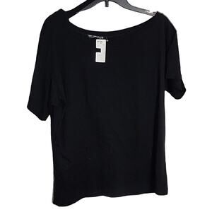 Rock Rose Couture Black Tee with Neck Strap, NWT, Small